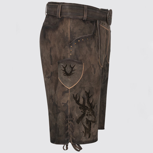 Shorts en cuir véritable brodés traditionnels bavarois pour hommes |   Taille haute grande taille, écologique, personnalisé, été - Product Image 2