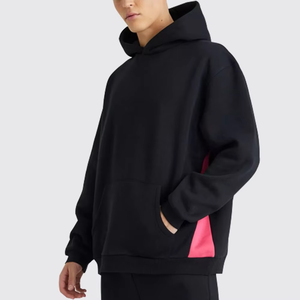 Ensemble de survêtement noir personnalisé à coupe évasée, comprenant un sweat à capuche épais et un pantalon de survêtement à jambes larges, en molleton vierge, style streetwear, pour la vente en gros et la fabrication en vrac - Product Image 3