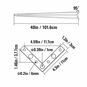 40" Hairpin Table Legs 3 Robs <b>Set</b> <b>4</b> 880lbs Load Capacity Black Heavy Duty Stainless Steel Modern DIY <b>Dining</b> Desk EDPTBL022 - Product Image 6