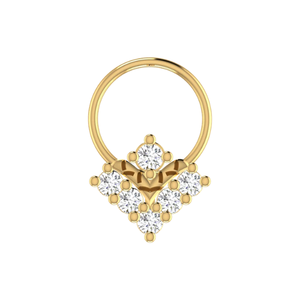 Ajretail – Piercing de nez en or 14 carats au design Radiance avec diamant naturel de 0,13 ct, bijou de piercing raffiné, style royal - Product Image 1