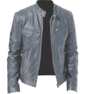 <b>Men's</b> <b>Leather</b> <b>Jacket</b> Full Sleeve Classic Style All Seasons Windproof Waterproof Flame-Retardant Black <b>Red</b> Brown Yellow - Product Image 2