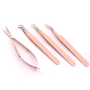 Juego de pinzas para pestañas de volumen de venta caliente, pinzas de extensión de pestañas de acero inoxidable con punta puntiaguda con etiqueta privada - Product Image 1