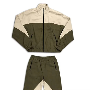 Customized Design <b>Windbreaker</b> Sets For Adults Brown Color Zipper Up Long Sleeve Casual Wear <b>Windbreaker</b> Suits - Product Image 5