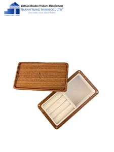 Boîte de rangement rectangulaire en bois Thatuwood, design minimaliste, artisanat en bois durable, pour le salon, porte-objets - Product Image 2