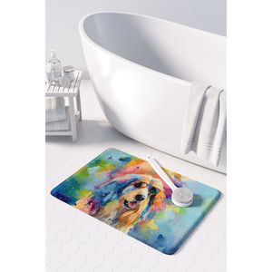 Chien afghan Hippie Dawg tapis de bain en mousse à mémoire de forme lavable en machine anti-fatigue tapis de cuisine coussin de confort dans la cuisine et le bain - Product Image 3
