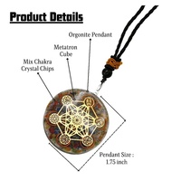 Pendentif Orgone Feng Shui de Qualité Supérieure, Symbole Chakra de Metatron en Forme de Puces de Cristal Multicolores, Fait Main, Vente en Gros