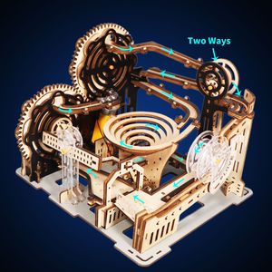 Puzzle 3D in Legno Elettrico Fatto a Mano, Kit Modello Pista per Biglie, Rompicapo Fai-da-Te, Regalo di Natale Senza Batteria - Product Image 2