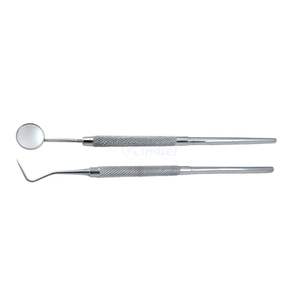 Ensemble de 2 miroirs et sondes dentaires en acier inoxydable, outils d'examen buccal pour usage professionnel par les dentistes, fabricant - Product Image 2
