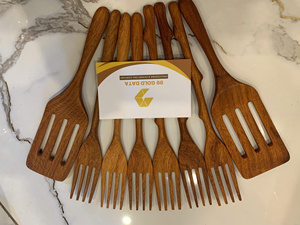 Cuchara de Té Ecológica con Mango de Madera en Forma de Bollo y Espejo Chapado en Oro, Diseño Creativo Vintage, Utensilio de Cocina de Mango Largo para Fiestas, Regalos - Product Image 3