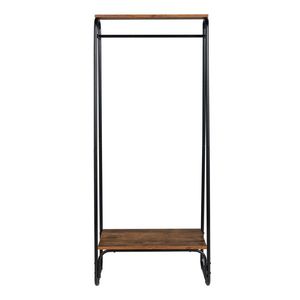 Appendiabiti in Metallo Nero Autoportante con Ripiano in Legno, Robusto e Moderno - Product Image 6