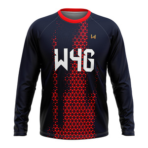 Wholesale Men's Sublimated Eco Friendly Yoga Workout Full Sleeve Crew Neck Leisure <b>Top</b> Breathable Gym Shirt OEM - Product Image 5