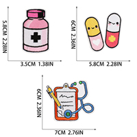 Patchs brodés thermocollants en toile sergé, mignons et écologiques, sur le thème des infirmières, des professionnels de santé, des médecins et des hôpitaux, pour chapeaux