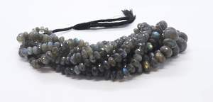 Cuentas facetadas de labradorita natural, cuentas de piedras preciosas de labradorita de 7-11 mm, cuentas de labradorita azul brillante para la fabricación de joyas - Product Image 5