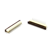 Connecteur FPC/FCC double à angle droit SMT de haute qualité, pas de 0,5 mm, non-ZIF, avec contact en bronze phosphoreux, clou de fixation étamé, plaqué or 4-55