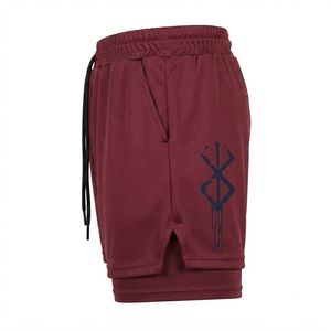 2026 Custom <b>Burgundy</b> Athletic <b>Shorts</b> Men Breathable Gym Workout <b>Shorts</b> Custom Printed Sports <b>Shorts</b> Lightweight Training <b>Shorts</b> - Product Image 3