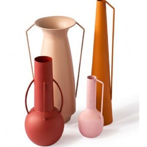 Vase à fleurs décoratif moderne pour centre de table, finition cuivre martelé artisanal, aluminium, décoration de mariage et de maison - Product Image 4