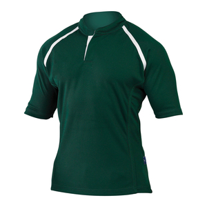 T-shirt sportif pour homme à manches raglan vertes, col montant, séchage rapide, en polyester tricoté, coupe classique, couleur unie - Product Image 1