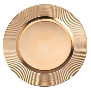 Gold Finish Decorative <b>Tray</b> <b>Round</b> Metal Plate Premium Wedding Reception <b>Table</b> Centerpiece Hotel Banquet Serving <b>Tray</b> Home Hotel - Product Image 1