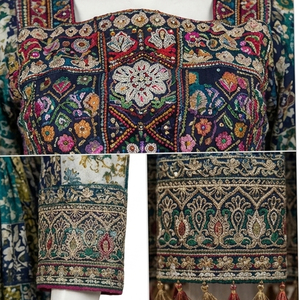 Vestido tradicional largo hasta el suelo para mujer, Salwar Kameez de algodón, estilo maxi, holgado, para bodas, con estampado digital, estilo afgano Kuchi. - Product Image 5