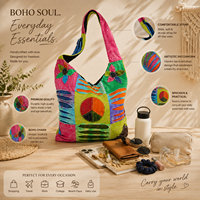 Tas Selempang Boho Hobo untuk Wanita |   Tas Selempang Hippie dengan Desain Luas |   Tas Kasual Bergaya untuk Penggunaan Sehari-hari dan Perjalanan
