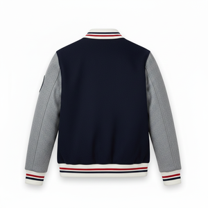 Chaqueta Varsity Urban Ghost Club para Hombre, Estilo Urbano, Diseño de Bloques de Color con Parches Bordados, Cuello Camisero, Corte Regular, para Otoño - Product Image 3