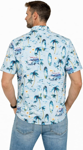Chemise pour homme à manches courtes, imprimé tropical hawaïen, décontractée, boutonnée, pour la plage, été, motif floral coloré, en coton - Product Image 2