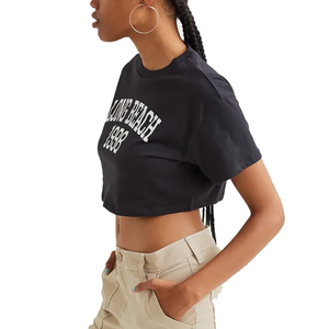 Camisetas Cortas de Manga Corta para Mujer, Modernas, de Algodón, Ajustadas, Básicas, con Cuello Redondo - Product Image 3