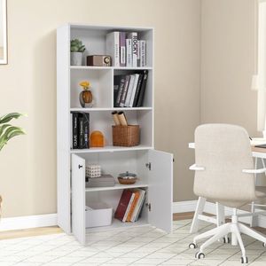 Libreria Rustica Industriale a 5 Ripiani in Legno con Cubi Aperti e Mensole Regolabili per Soggiorno - Product Image 6