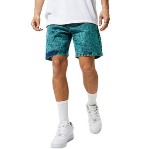 Shorts en jean décontractés pour hommes, style streetwear, respirants, légers, pour l'été, coupe ample rétro, entrejambe de 15 pouces, couleur unie, non tissé, vente en gros - Product Image 1