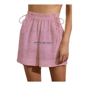 Shorts de week-end pour femmes à cordon de serrage, style plage, imprimé, en coton, nouvelle tendance, best-seller - Product Image 1