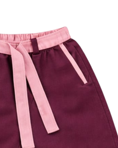 Men Burgundy Sleeveless Tank Top & Matching Shorts <b>Set</b> Casual Summer Cotton Outfit Contrast Pink Trim Drawstring Two Piece <b>Set</b> - Product Image 6