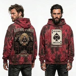 Sweat à capuche zippé intégral en molleton épais pour homme, couleur beige, effet délavé vintage, style streetwear personnalisé, coupe oversize, avec motif graphique - Product Image 3