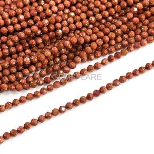 Cuentas redondas microfacetadas de arenisca roja natural de 2 mm, cuentas de arenisca para la fabricación de joyas, venta al por mayor, cuentas sueltas facetadas con corte de diamante. - Product Image 2