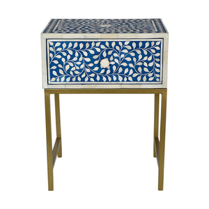 Table de chevet en os incrusté, artisanat de luxe Art Déco, tradition artisanale, sur mesure, pour salon - Product Image 3