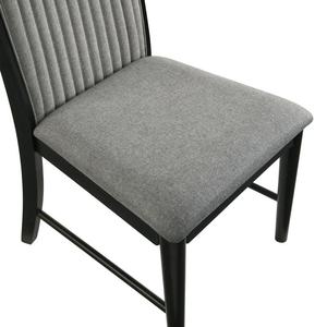 Chaise de salle à manger contemporaine rembourrée avec revêtement en lin et chaise de salle à manger noire pour la salle à manger, meubles pour la maison - Product Image 5