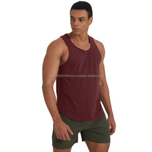 Singlet de sport confortable en coton, ourlet arrondi, fentes latérales, débardeur pour la course à pied, l'entraînement et la salle de sport - Product Image 5