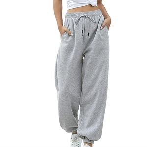 Pantalon de jogging pour femmes personnalisé printemps été hiver Style Hip Hop Baggy jambe large tissu éponge français respirant coupe ample évasé - Product Image 3