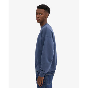 Sweat-shirt pour homme teint en masse, classique en molleton de coton, pull délavé à col rond, sweat-shirt décontracté de poids moyen - Product Image 6
