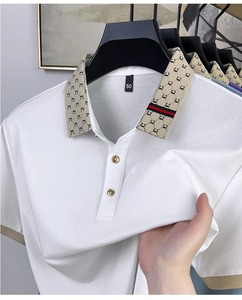 Camiseta de Lujo para Hombre 2026, Manga Corta, Estampado Animal, Estilo Casual de Negocios, Transpirable, Cómoda, con Logotipo Bordado, 100% Algodón - Product Image 3