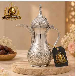 Cafetera Árabe Clásica de Acero Inoxidable, Dallah, Vajilla Islámica Tradicional, Termo para Bebidas Calientes, para Hostelería - Product Image 5