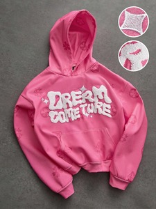 Sudadera con capucha unisex para hombre y mujer, ropa de calle informal, sudadera con capucha de forro polar, cálida para el invierno, estilo oversize, para uso diario. - Product Image 3