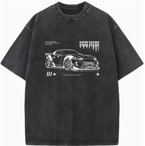 เสื้อยืดผ้าฝ้ายยูนิเซ็กซ์ ลายวินเทจฟอกสี คอกลม ทรงโอเวอร์ไซส์ สไตล์ลำลอง สำหรับออกกำลังกาย - Product Image 2