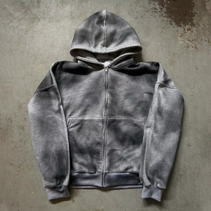 Meichao MIXED EMOTION Sudadera con Capucha de Forro Polar Transpirable con Estampado Desgastado para Verano, Diseño 2 en 1, Conjunto Casual de Pantalones Cortos para Hombre y Mujer - Product Image 6