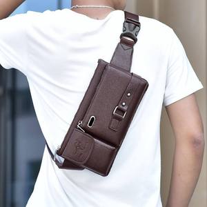 Sac banane vintage en cuir véritable pour homme, sac de ceinture de voyage multi-poches, pochette pour téléphone - Product Image 1