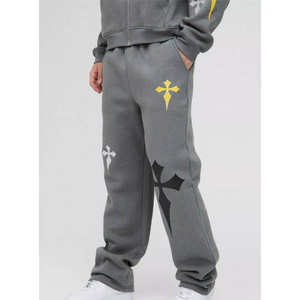 Pantalones Deportivos Casuales de Felpa de Algodón Bordados de Cintura Media para Hombre, con Múltiples Bolsillos, de Peso Pesado, Modelo 2026 - Product Image 3