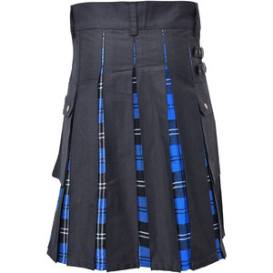 Venta al por mayor de kilt híbrido escocés personalizado para mujer, tela de algodón, pliegues de tartán azul Ramsay, suministros de fábrica - Product Image 3