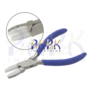 Pince à nez demi-plat mâchoires en Nylon 140mm acier inoxydable ressort mat poignées en mousse pour la fabrication de bijoux fil sertissage pêche - Product Image 1