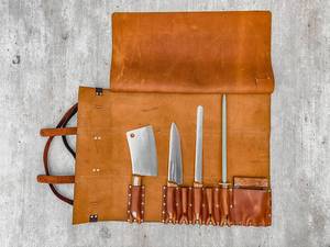 Sac/Rouleau à Couteaux de Chef Classique Portable en Cuir Véritable Léger PK, Nouveau Modèle, Couleur Personnalisée, Durable, OEM, Garantie 3 Ans - Product Image 5