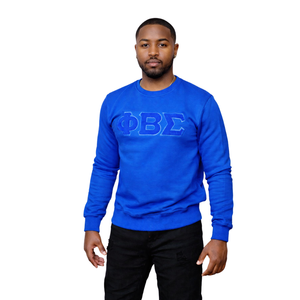 Sweat-shirt en chenille uni Phi Beta Sigma bleu royal pour homme, tissu de qualité supérieure, coupe confortable, vêtements de fraternité grecque, tenue décontractée - Product Image 1