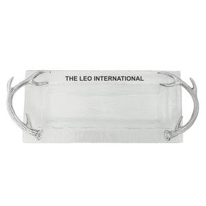 Bandeja Rectangular de Aluminio y Hierro con Diseño de Asta de Reno y Asa Lateral, Creativa, de Alta Demanda y Precio Económico - Product Image 1